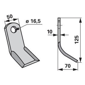 Y - Messer 50X10 L=125 Lo 16,5 (00530433) Prillinger