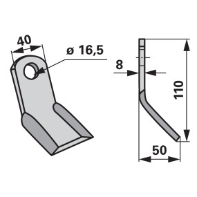 Y - Messer 40X8 L=110 Lo 16,5 (00530435) Prillinger