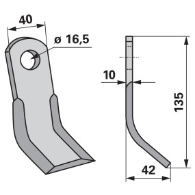 Y - Messer 40X10 L=135 Lo 16,5 (00530465) Prillinger