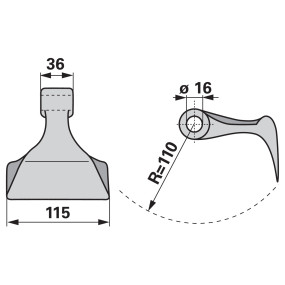 Schlaghammer B=115 R=110 Lo=16 (00530558) Prillinger