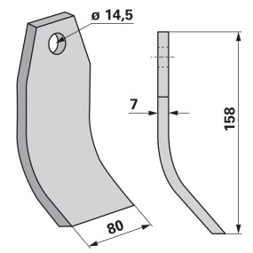 Schlegelmesser 80X7 L=158 Lo 1 (00530559) Prillinger