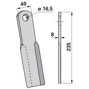 Schlegelmesser 40X8 L=235 Lo 1 (00530562) Prillinger