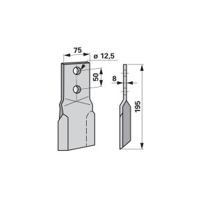 Schlegelmesser 75X8 L=195 Lo 1 (00530584) Prillinger