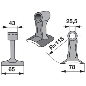 Schlaghammer B=65 H=115 Lo=25, (00530749) Prillinger