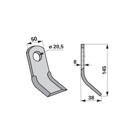 Y - Messer 50X8 L=145 Lo 20,5 (00530890) Prillinger