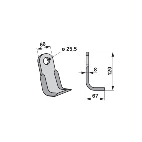 Y - Messer 60X8 L=120 Lo 25,5 (00530935) Prillinger