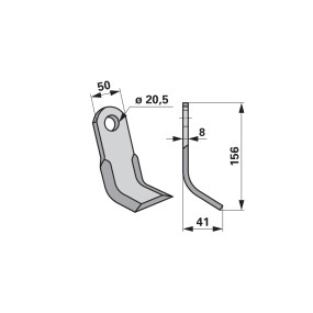 Y - Messer 50X8 L=156 Lo 20,5 (00530983) Prillinger