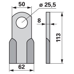 Schlegelmesser 50X8 L=113 Lo 2 (00531131) Prillinger