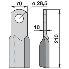 Schlegelmesser 70X10 L=210 Lo (00531138) Prillinger