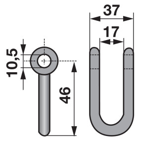 Schäkel 37X10 L=46 Lo 10,5 (00531143) Prillinger