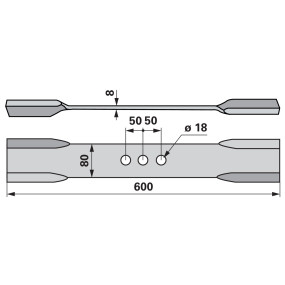 Schlegelmesser 80X8 L=600 Lo 1 (00531223) Prillinger