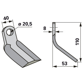 Y - Messer 40X8 L=110 Lo 20,5 (00531228) Prillinger