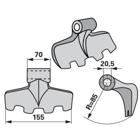 Schlaghammer B=155 H=85 Lo=20, (00531230) Prillinger