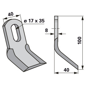 Y - Messer 40X8 L=100 Lo 17X35 (00531233) Prillinger