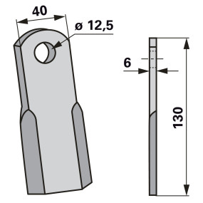 Schlegelmesser 40X6 L=130 Lo 1 (00531235) Prillinger