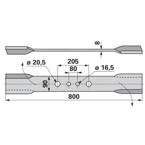 Mulchmesser 90X8 L=800 Lo 20,5 (00531236) Prillinger