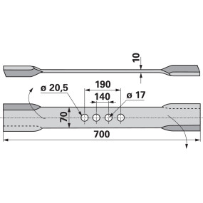 Mulchmesser 70X10 L=700 Lo 17 (00531240) Prillinger