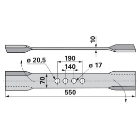 Mulchmesser 70X10 L=550 Lo 17 (00531241) Prillinger