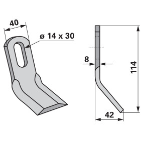 Y - Messer 40X8 L=114 Lo 14X30 (00531242) Prillinger