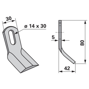 Y - Messer 30X5 L=80 Lo 14X30 (00531260) Prillinger