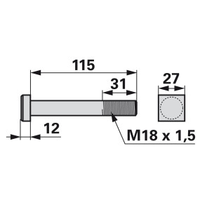 Schraube Vierkant M18X115 (00531280) Prillinger