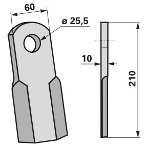 Schlegelmesser 60X10 L = 210 L (00531295) Prillinger