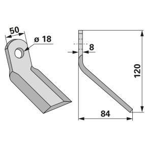 Y-Messer 50X8 L = 120  Lo 18 (00531298) Prillinger