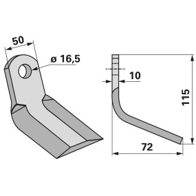 Y-Messer 50 X 10  L = 115  Lo (00531315) Prillinger