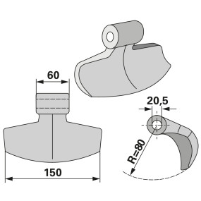 Schlaghammer B = 150  R = 80 (00531324) Prillinger