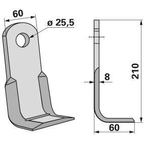 Y-Messer 60 X 8  L = 210  Lo = (00531335) Prillinger