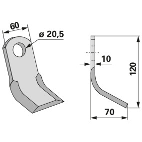 Y-Messer 60 X 10 L = 120  Lo = (00531337) Prillinger