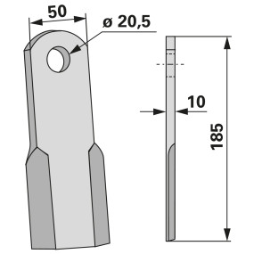 Schlegelmesser 50 X 10 L = 185 (00531340) Prillinger