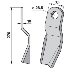 Schlegel rechts 70X10 L 270  L (00531362) Prillinger