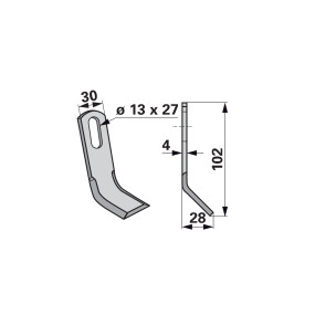 Y-Messer 30 X 4 L=102 Lo 13X27 (00531426) Prillinger