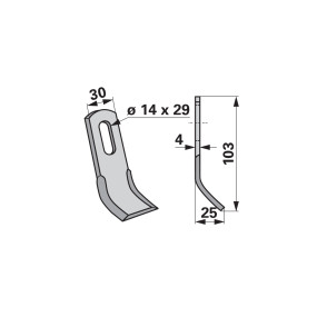 Y-Messer 30 X 4 L=103 Lo 14X29 (00531428) Prillinger