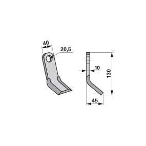 Y-Messer 40 X 10 L=130 Lo 20,5 (00531443) Prillinger