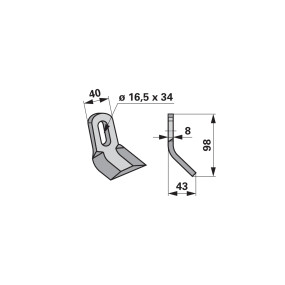 Y-Messer 40 X 8 L=98 Lo = 16,5 (00531451) Prillinger