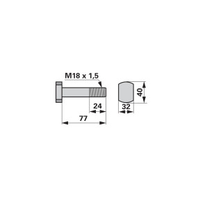 Schraube M18 X 1,5 X 77 Güte 1 (00531470) Prillinger