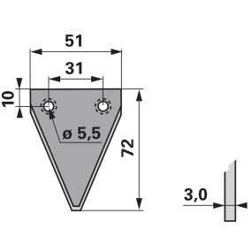 Spitzklinge Glatt Anstelle Von (0060115425) Prillinger