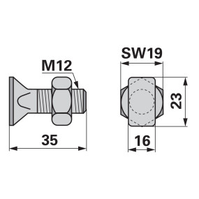 Schuhschraube M12X35 (00606810) Prillinger