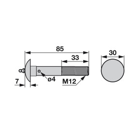 Flachrundschraube M12X80 mit S (00622312) Prillinger