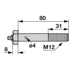 Sechskantschraube M12X80 mit S (00622313) Prillinger