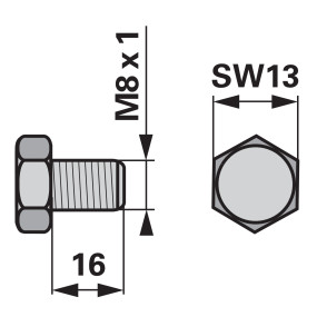 Sechskantschraube M8X1X16 10.9 (00627334) Prillinger