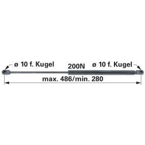 Gasdruckfeder für Heckscheibe (123548042M91) Prillinger