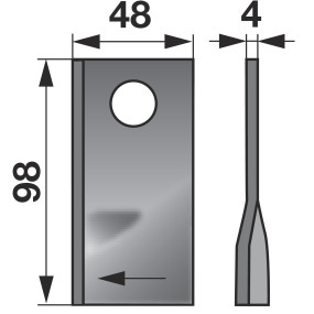 Kreiselmäherklinge rechts 98X4 (20121713) Prillinger