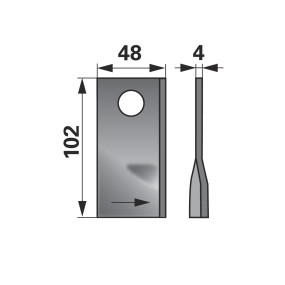 Kreiselmäherklinge links 102X4 (20140693) Prillinger